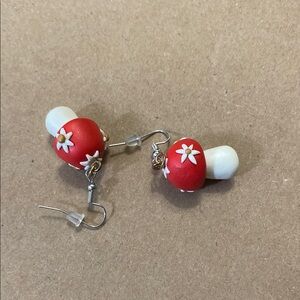 Red and White Mushroom Earrings